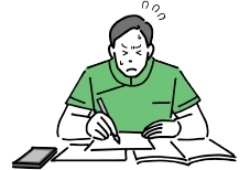 手続きに悩む施術者のイラスト