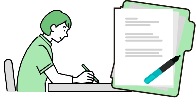 事務処理をする施術者のイラスト